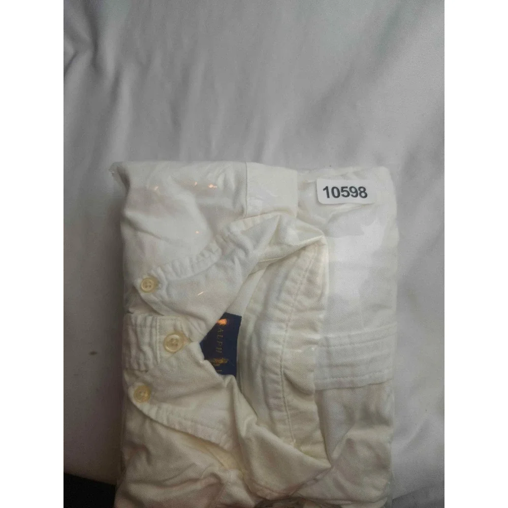 Ralph Lauren Boys White Cotton Oxford Button Down Shirt Size 20 Pony Logo